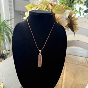 925 Sterling Silver & Stone Pendant & Cord Necklace